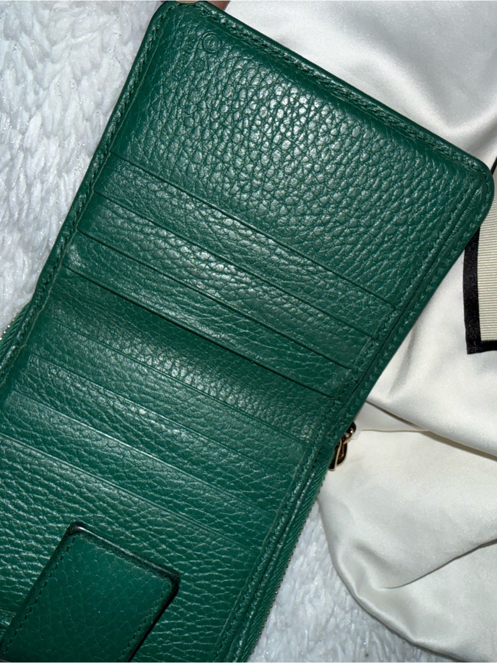 Gucci Brown GG Canvas Wallet with Green Trim - Picture 4 of 5